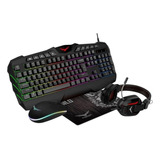 Kit De Teclado Y Mouse Gamer Naceb Na-0934 Inglés Us  Negro