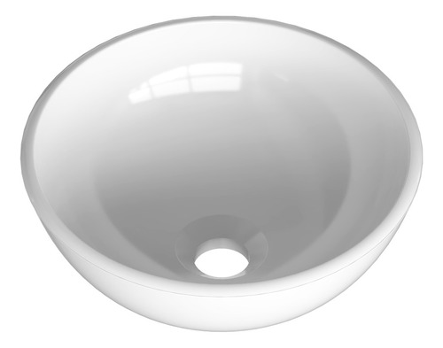 Cuba Pia De Apoio Redonda 35cm Banheiro Ou Lavabo Ametista Acabamento Brilhante Cor Branco