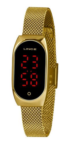 Relógio Feminino Lince Digital Ldg4641l Pxkx Mesh Dourado