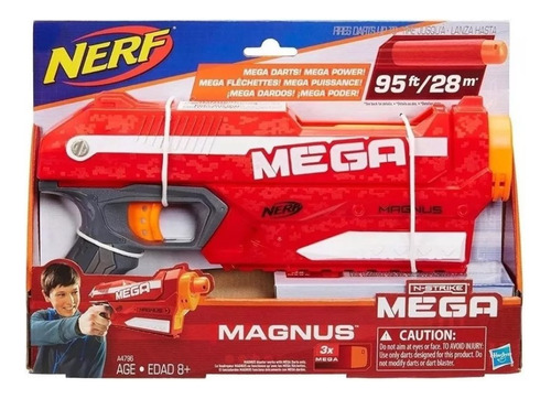 Pistola Nerf Magnus N-strike Mega C/ 3 Dardos Hasbro
