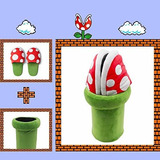 Pantuflas De Felpa Con Diseño De Planta De Videojuego Rojo