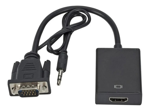 Cable Convertidor De Vga A Hdmi + Audio 3.5 Stereo Y Corrien