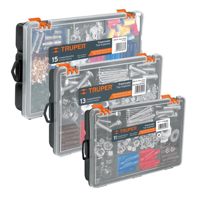 Organizadores 11, 13 Y 15 Truper Compartimentos 3 Pzas Color Negro | MercadoLibre