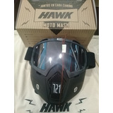 1 Mascara Cubre Cara Moto Negro Mate Visor Cromado Custom