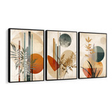 Quadros Decorativos Pôster Abstrato Folhagem Moderno Vidro