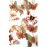 Mariposas Doradas Con Tutor Mariposa Para Decorar X 10 Uni
