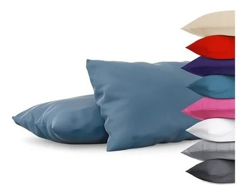 Funda De Almohada 50x70 Lisas Super Suave 180 Hilos Pack X 2