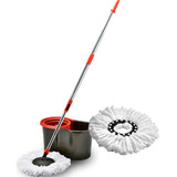 Mop Giratório Balde Centrifugador Inox Esfregão + Refil Mop