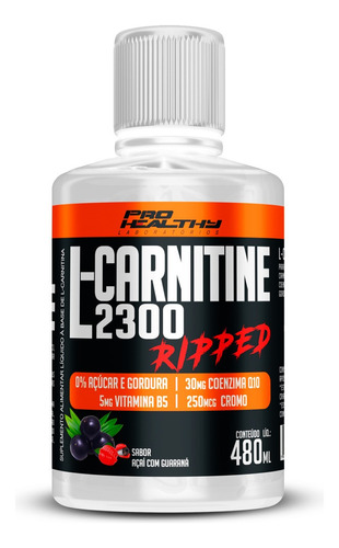 L- Carnitina - L- Carnitine 2300 Ripped 480ml - Pro Healthy
