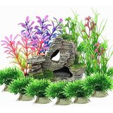 13 Pcs Plantas Artificiales Decorativas Acuario Pecera