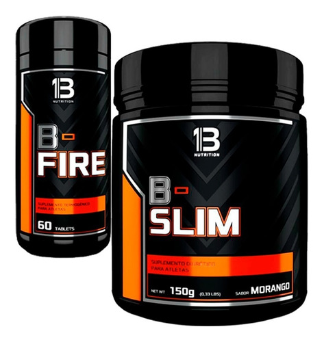 13 Nutrition Kit Emagrecedor B Fire B Slim Sabor Limão