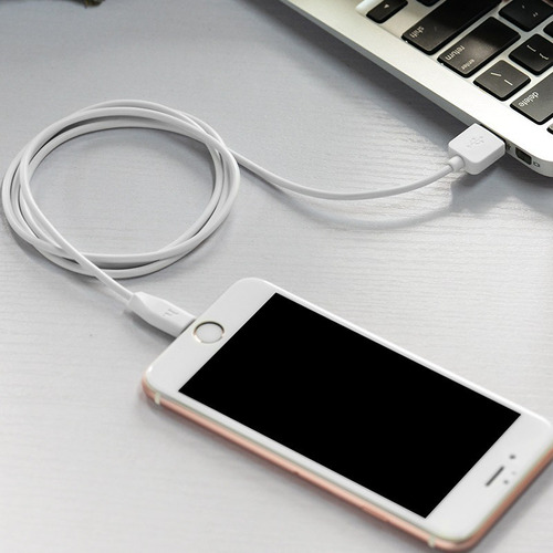 Cable Hoco Lightning Para iPhone, 1 Metro, X1, Color Blanco