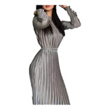 Medio Cuello Alto Slim Fit Wrap Hip Tie Vestidos Largos