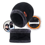 Touca Gorro Com Cachecol Térmica Forrada De Frio Inverno Lã 