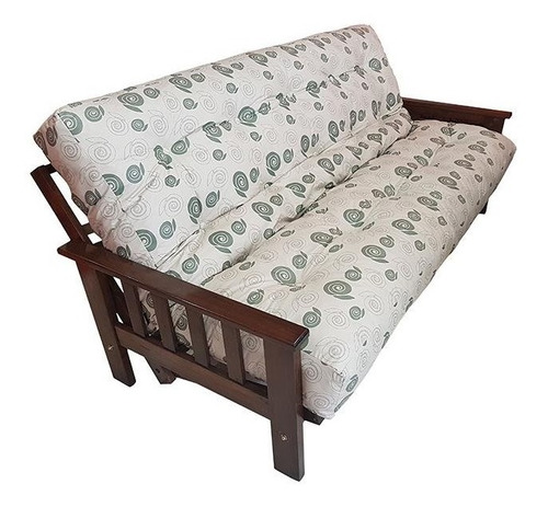 Futon 3 Cuerpos + Colchon En Chenille Cama Guatambu Lustrado