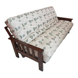 Futon 3 Cuerpos + Colchon En Chenille Cama Guatambu Lustrado