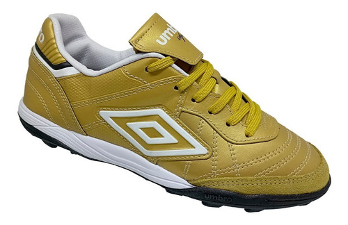 Chuteira Umbro Society Couro Soccer Shoes Speciali 3 Dourado