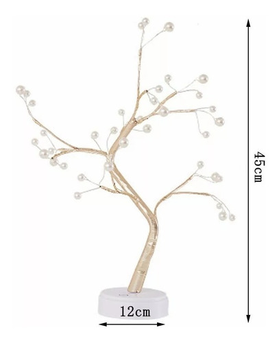 Lampara De Mesa Decorativa Arbol Luces Led Perla Bonsai