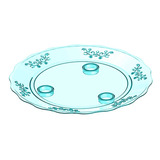 Bandeja Decorada Redonda Tasil 28cm 1und Cor Azul Cristal