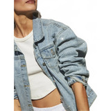 Chaqueta Jacket  De Denim Full Strass Brillo