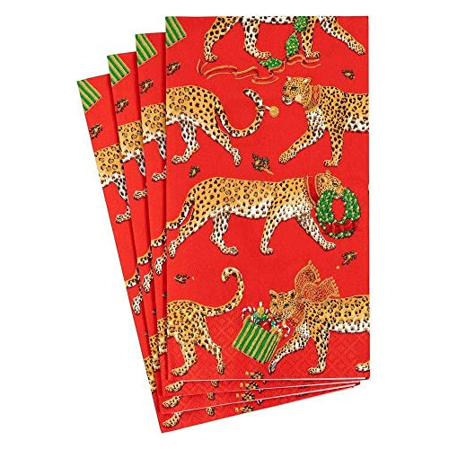 Servilletas De Papel Diseño De Leopardos De Navidad Ro...