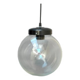 Lampara Colgante Negro Globo Esfera Ø25 Vidrio Transparente 