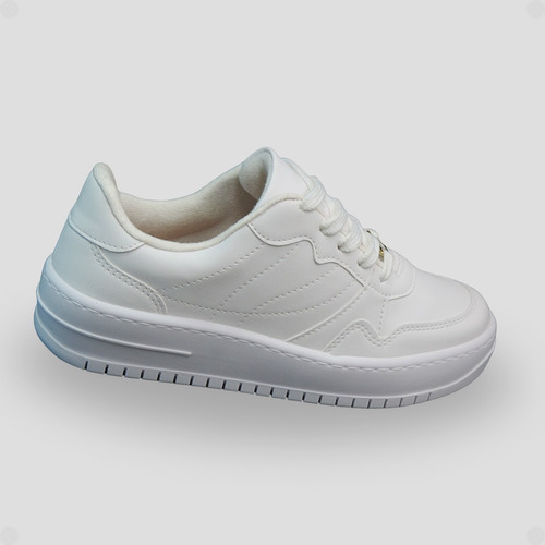 Tênis Feminino Branco Vizzano Flatform Plataforma Sola Reta