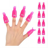 Pack 10 Pinzas Para Quita Esmalte Permanente O Uñas Gel