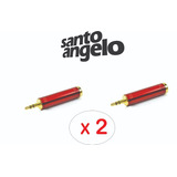 2 Adaptadores Santo Angelo P10 / P2 St Niquelado Vermelho