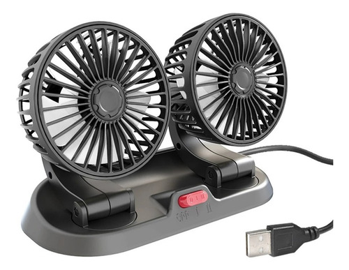 Mini Ventilador Usb Doble Sobremesa 5 Aspas Portatil Auto Color Negro