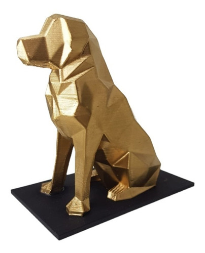 Miniatura Estatua Decoração Cachorro Labrador Low Poly