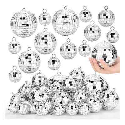 40pcs Silver Bola De Espejos Disco Mirror Balls Decoración | MercadoLibre