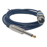 Cable Plug De 1/4 Mono 6,35mm A Xlr Canon Hembra 5 Metros