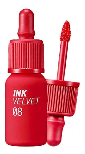 Labial Coreano Peripera Ink Velvet Sell Out 8 Larga Duracion Acabado Mate Color Rojo