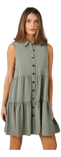 Vestido Forever21 Camisero Oliva 0085