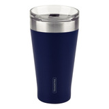 Vaso Térmico Tramontina Exata Blue De Acero Inoxidable Con Tapa 550 Ml