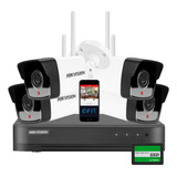 Kit Seguridad Hikvision Dvr + 4 Camaras Wifi + Disco 480gb