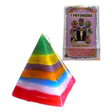 10 Veladoras Pirámide De 7 Colores- 7 Potencias Mayoreo