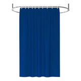Cortina Box De Banheiro Antimofo Lavável 1,38m X 1,98 Azul