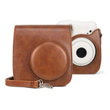 Funda De Piel De Cuerpo Entero Marrón Para Fujifilm Instax M