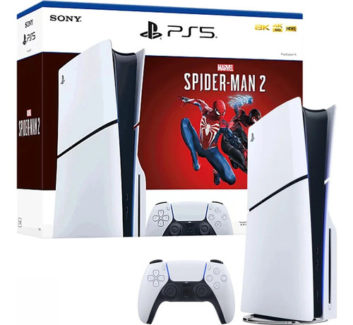 Sony Playstation 5 Slim Disco 1tb Marvels Spider Man 2 Bundl