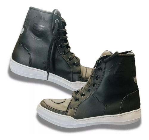 Zapatillas Moto Urbana Bota Cuero Eco Hombre Bozaki Mav