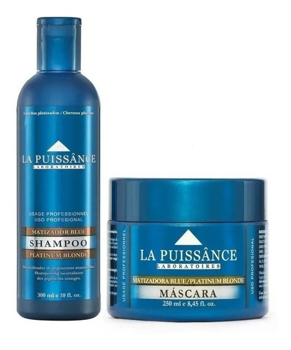 Matizador Azul Platinium Shampoo + Mascara  La Puissance 