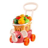 Carrito De Para Niños Jugar Comida Juego De 34 Piezas Rojo