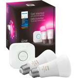 Kit De Inicio Philips Hue Starter Kit E27 Rgbw X2 + Bridge