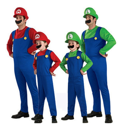 Disfraz De Actuación De Super Mario De Halloween Día De Los Niños Cosplay Anime Mario Luigi Personaje De Actuación Para Adulto/niño