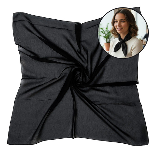 Lenço De Chiffon Feminino Liso Varias Cores Echarpe 70x70cm