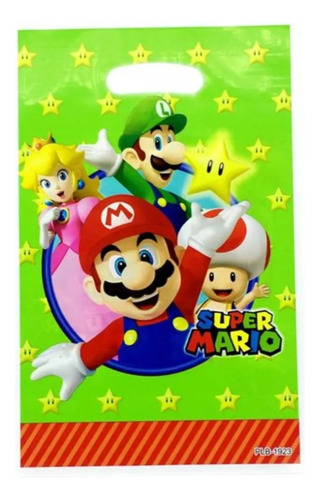 10 Bolsas Para Cumpleaños De Mario Bros - Cotillón Dulces