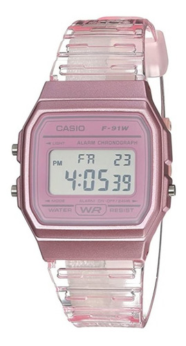 Reloj Casio Vintage F-91ws Extensible Transparente Unisex