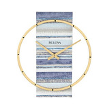 Reloj De Pared Nantucket, Acabado Dorado Y Azul